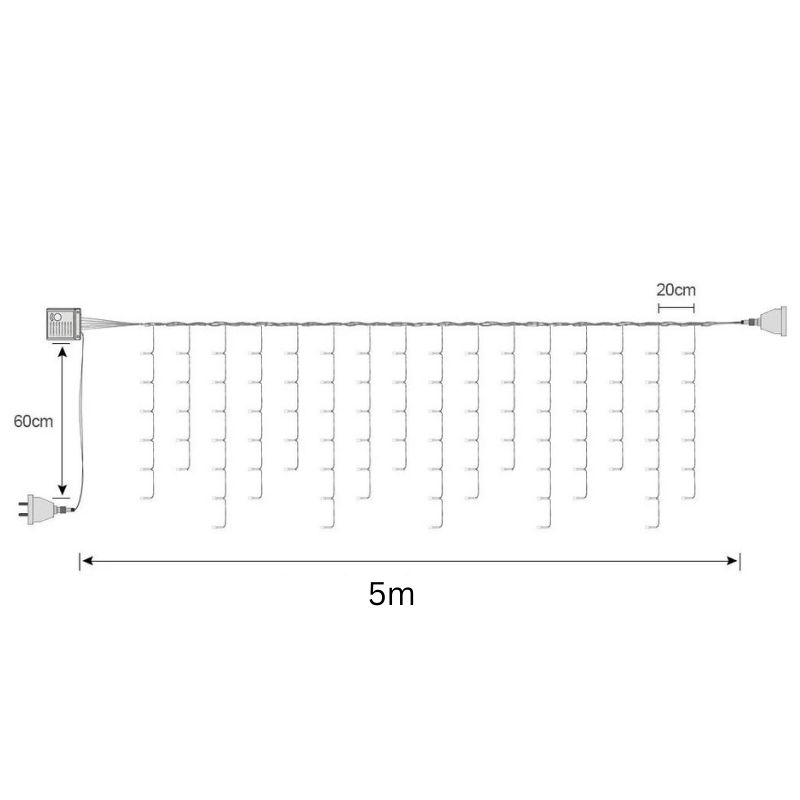Cortina de Luz Enfeites e Decoração de Natal em LED