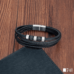 Pulseira de Couro Masculina 4 em 1