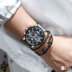 Relógio Masculino Quartzo de Couro Curren Estilo Casual [+BRINDE]