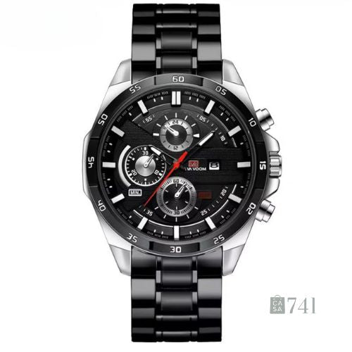 Relógio Masculino Luxo Aço Inoxidável VA Black Edition