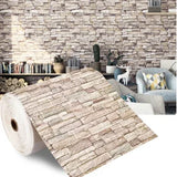 Rolo Papel de Parede Adesivo Tijolo 3D