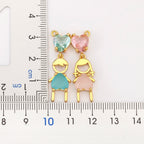 Colar de Filhos com 2 e 3 Pingentes com Zircônia Menino e Menina