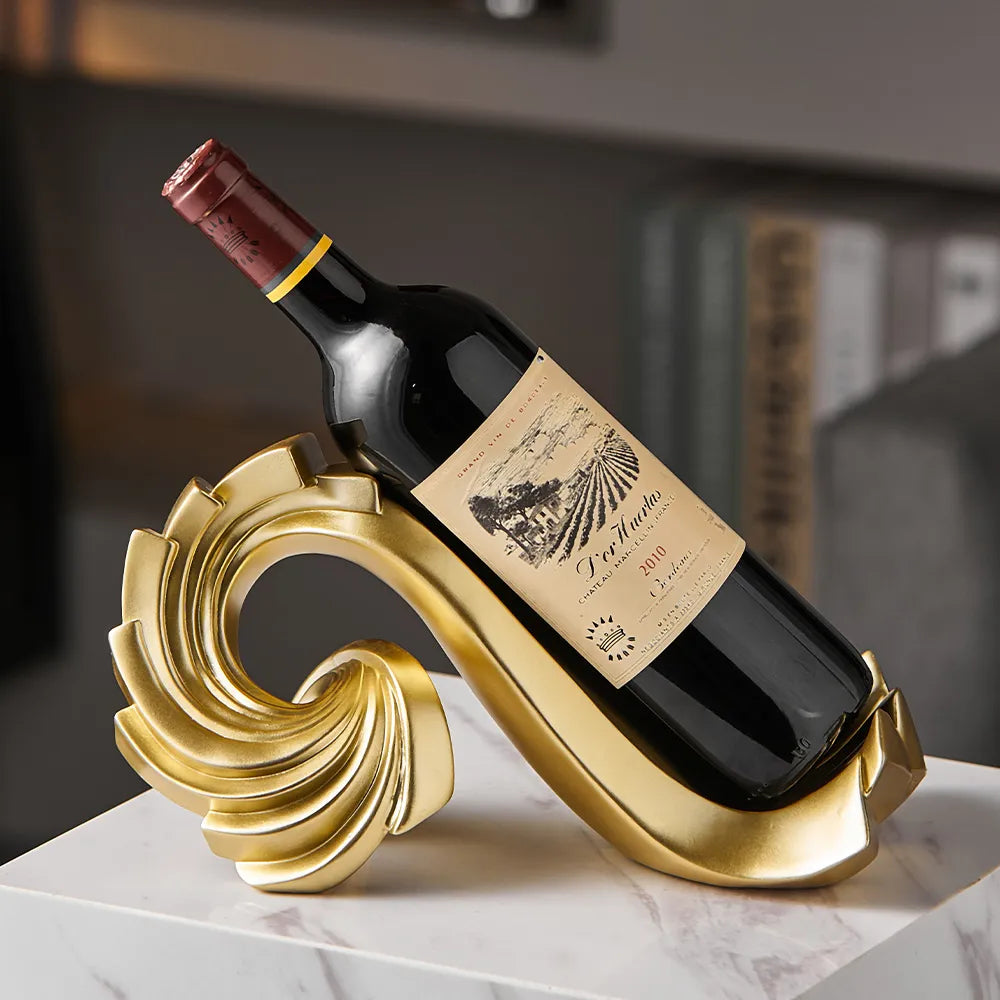 Suporte para Garrafa de Vinho Decorativo - Suporte Espiral Criativo