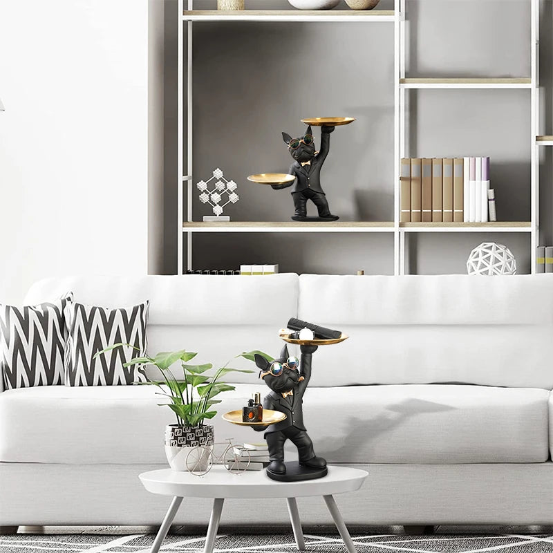 Estátua Decorativa Bulldog Decoração de Sala Cachorro