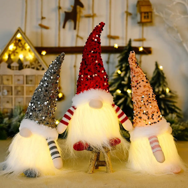 Enfeites Gnomos de Decoração Mesa de Natal