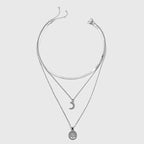 Colar 3 em 1 Lua e Árvore da Vida Colar de Prata Esterlina 925 Modelo SNK090