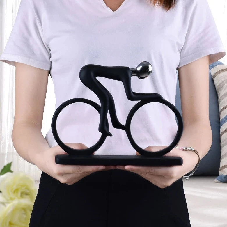 Estátua de Ciclista Abstrata Moderna de Resina