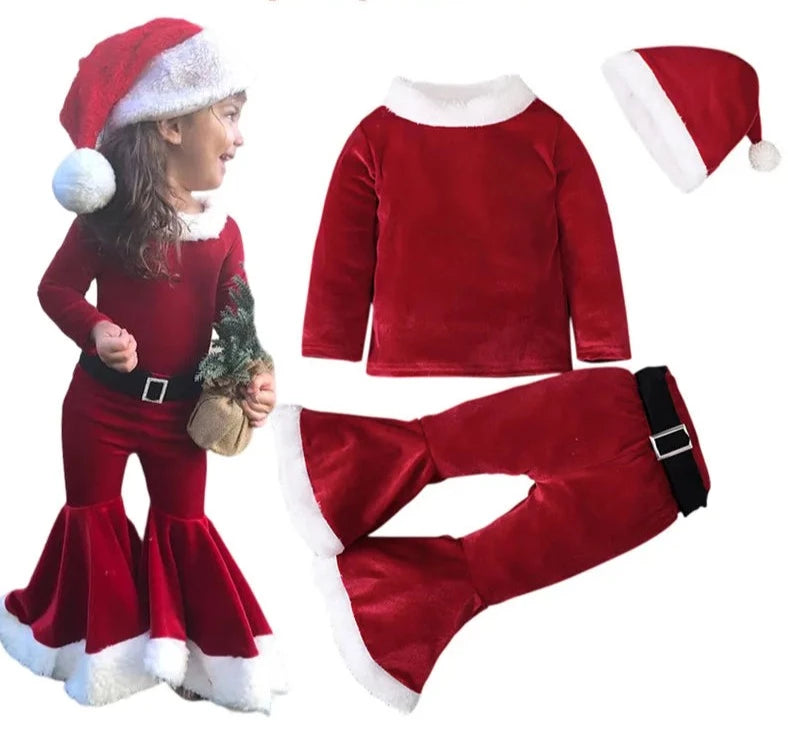 Conjunto Mamãe Noel Infantil Classico Fantasia Natal