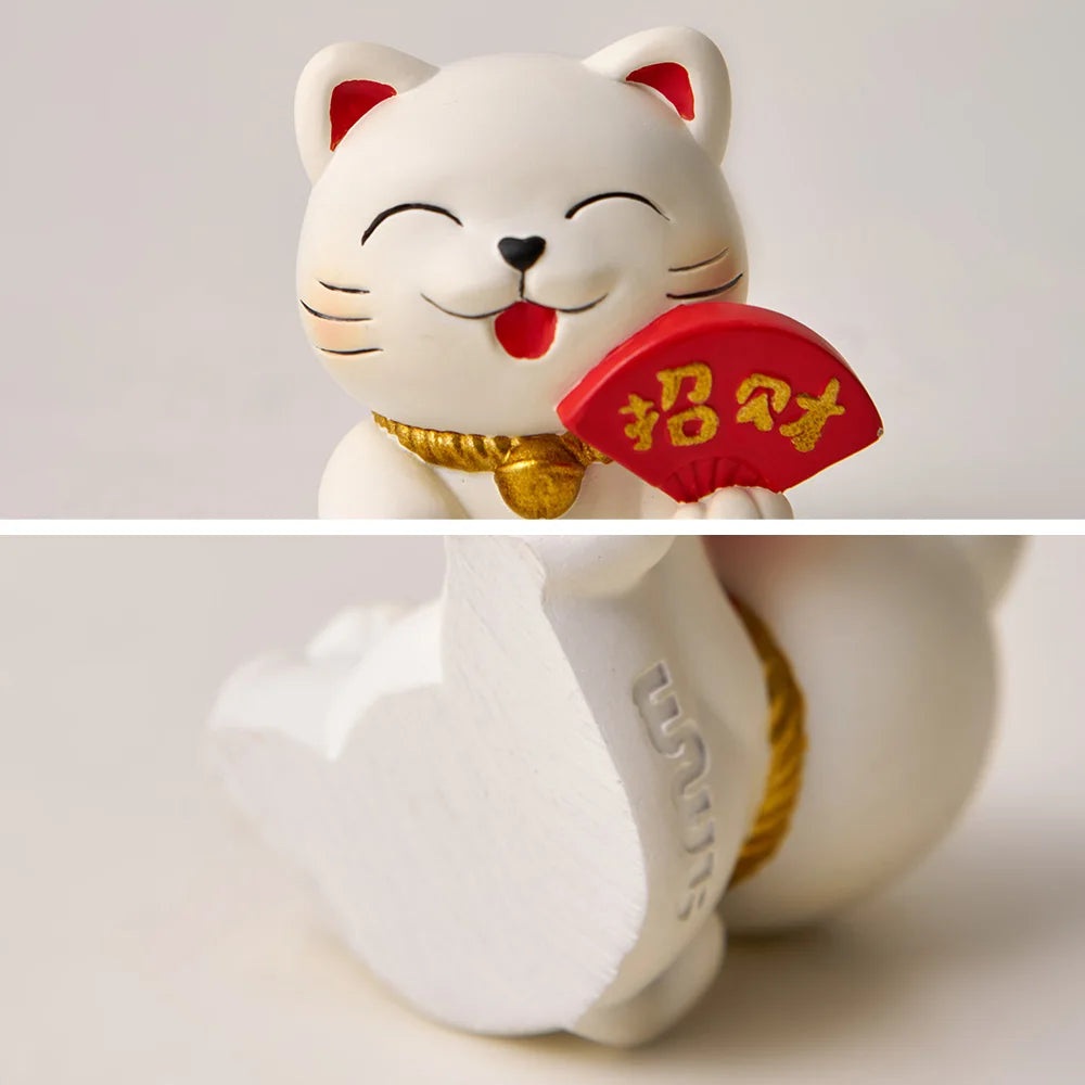 Estátua de Resina para Decoração ou Presente Animal - Estátua Gato da Sorte e Fortuna