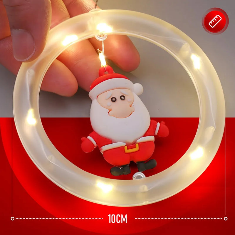 Corda de Luz LED Personagens Natalinos Enfeites e Decoração de Natal