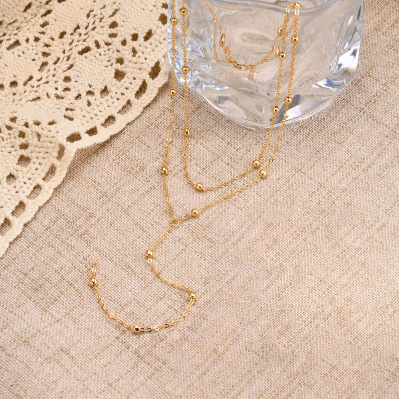 Colar Feminino Lariat Banhado a Ouro