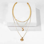 Colar 3 em 1 Lua e Árvore da Vida Colar de Prata Esterlina 925 Modelo SNK090