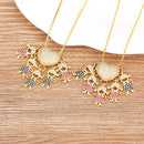 Colar de Filhos com 5 Pingentes com Zircônia Menino e Menina Jóia Requintada