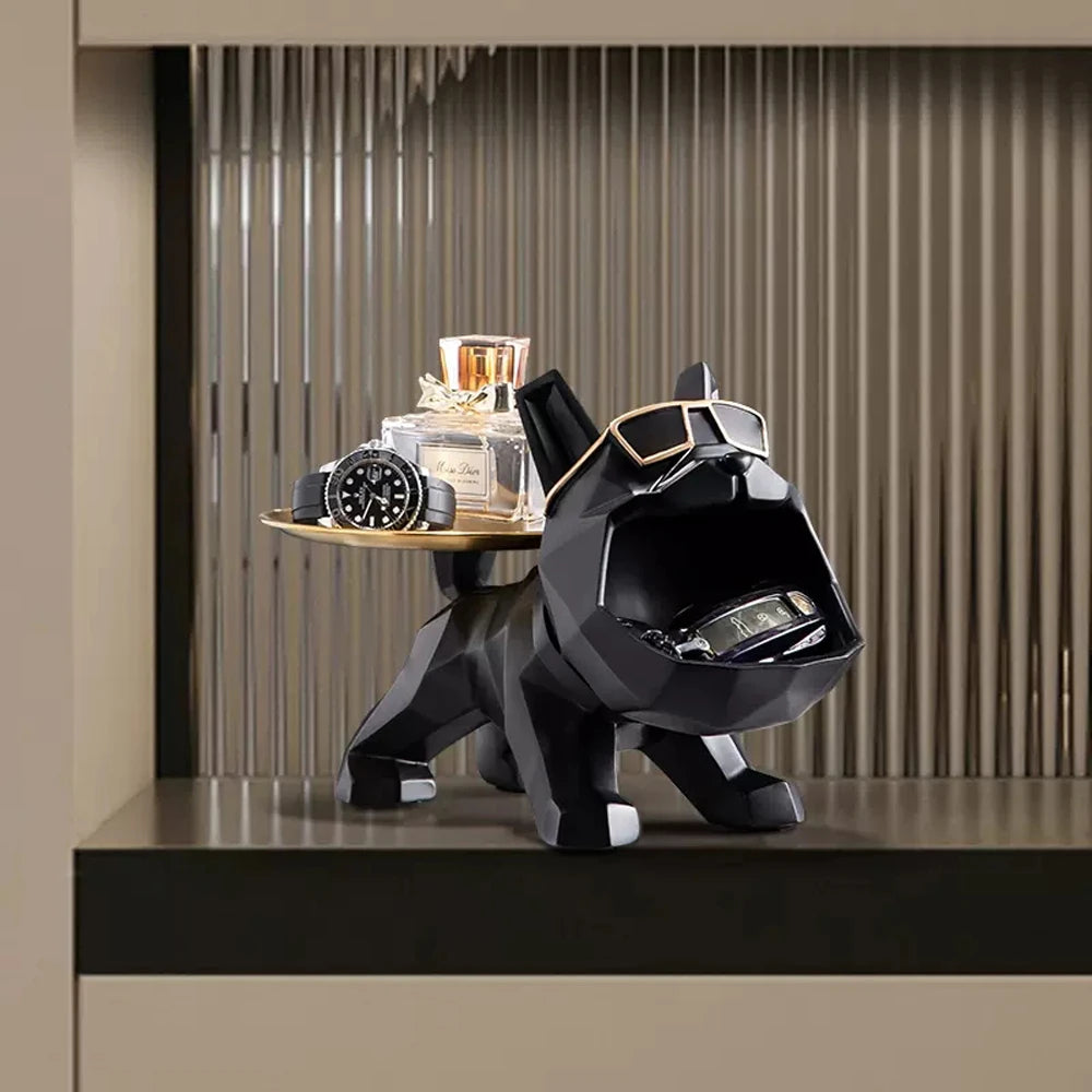 Estátua Decorativa Bulldog Decoração de Sala Cachorro