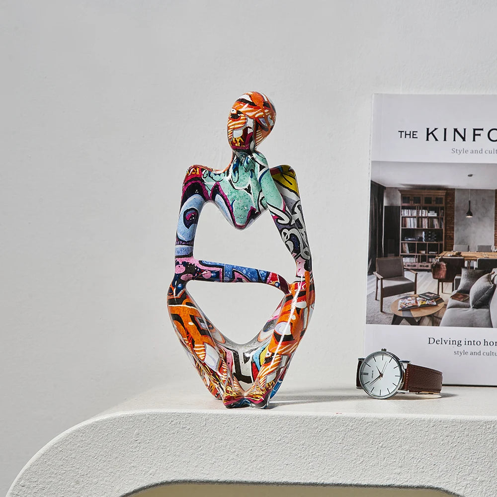 Estátua Graffiti para Decoração de Casa Colorida - Estátua Graffiti Colors