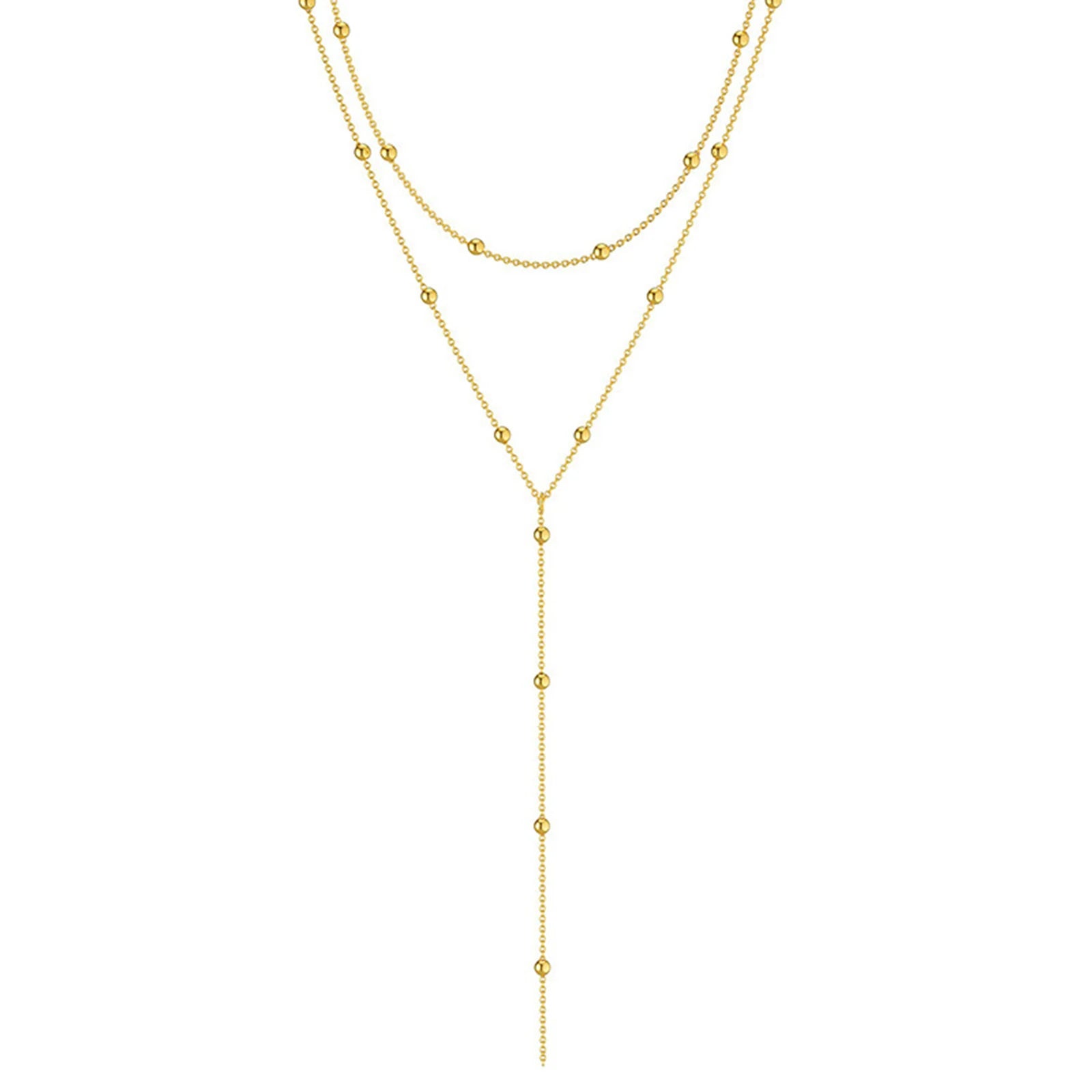 Colar Feminino Lariat Banhado a Ouro