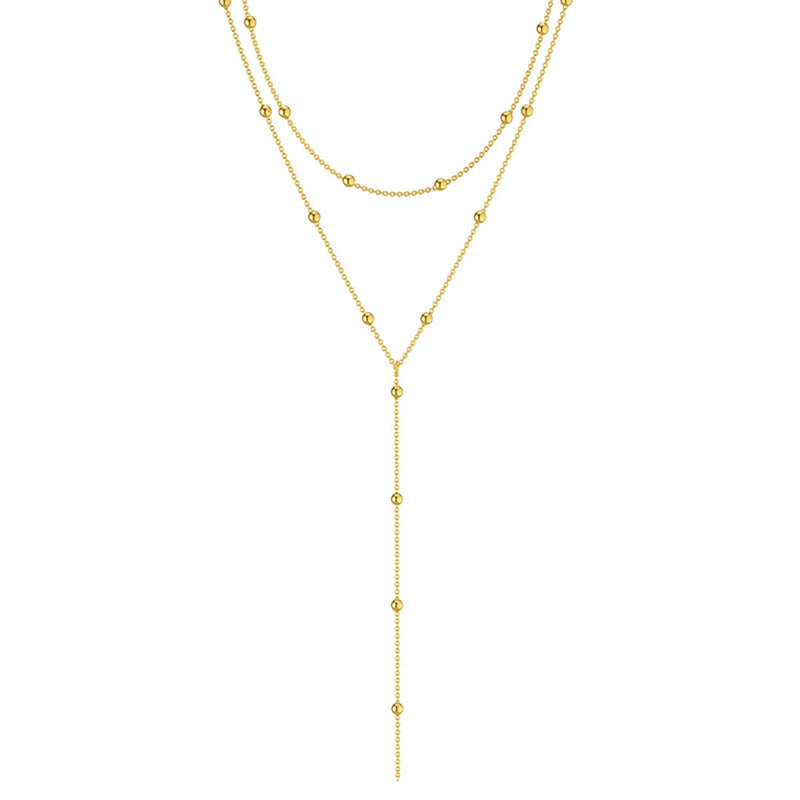 Colar Feminino Lariat Banhado a Ouro