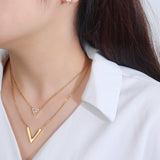 Conjunto Colar Duplo com Pingente e Brincos