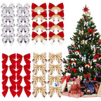 Kit 12 Laços Decoração Árvore de Natal Ornamental