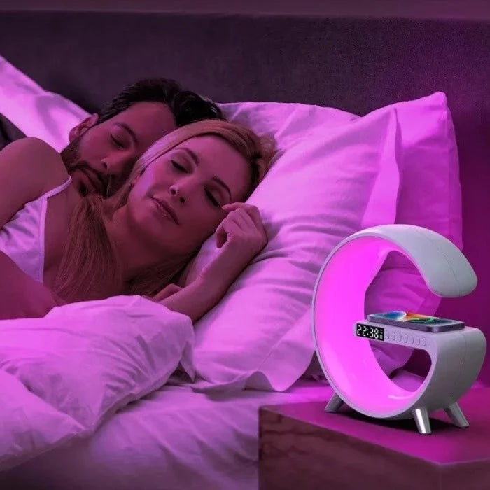 Luminária Caixa de Som G-Speaker Premium Com Carregamento por Indução Luz Led