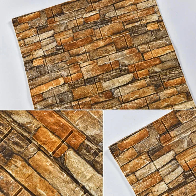 Rolo Papel de Parede Adesivo Tijolo 3D