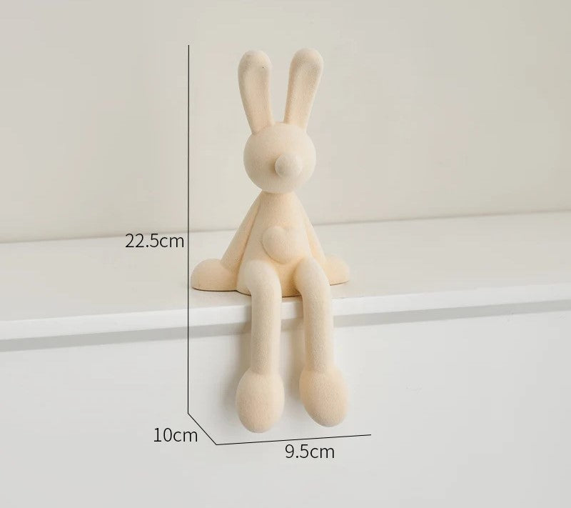 Estátua de Coelho para Decorção de Casa Arte Moderna - Estátua Coelho Flocado