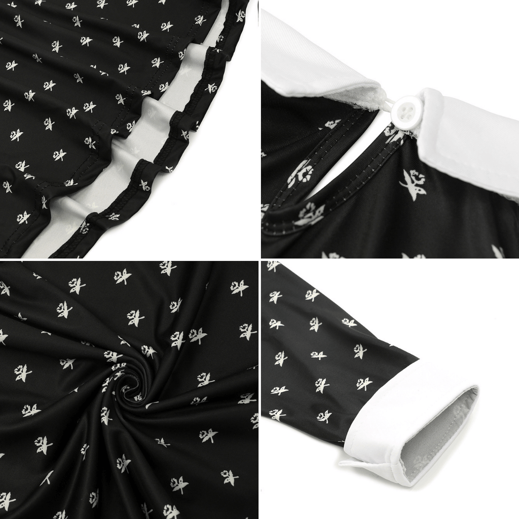 Vestido Wandinha Família Addams Infantil Estampado Fantasia Halloween Completa