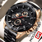 Relógio Masculino Luxo Aço Inoxidável VA Black Edition