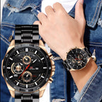 Relógio Masculino Luxo Aço Inoxidável VA Black Edition