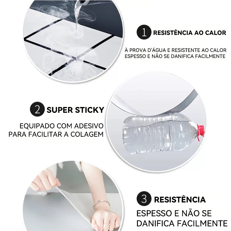 Kit Placa Adesiva 3D Mármore de Parede Relevo Lavável