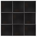 Conjunto de 10 Placas 3D Ripadas Preto/Branco