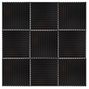 Conjunto de 10 Placas 3D Ripadas Preto/Branco