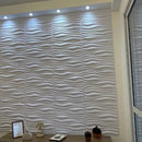 Kit 12 Placas Ondas Brancas PVC 3D Revestimento Para Parede