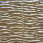 Kit 12 Placas Ondas Brancas PVC 3D Revestimento Para Parede