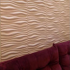 Kit 12 Placas Ondas Brancas PVC 3D Revestimento Para Parede