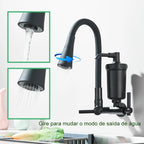 Torneira Gourmet Cozinha De Parede Com Filtro Pulverizador Flexível e Alças Duplas