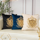 Capa de Almofada para Sófa Aveludada e Bordada - Almofada Europeia