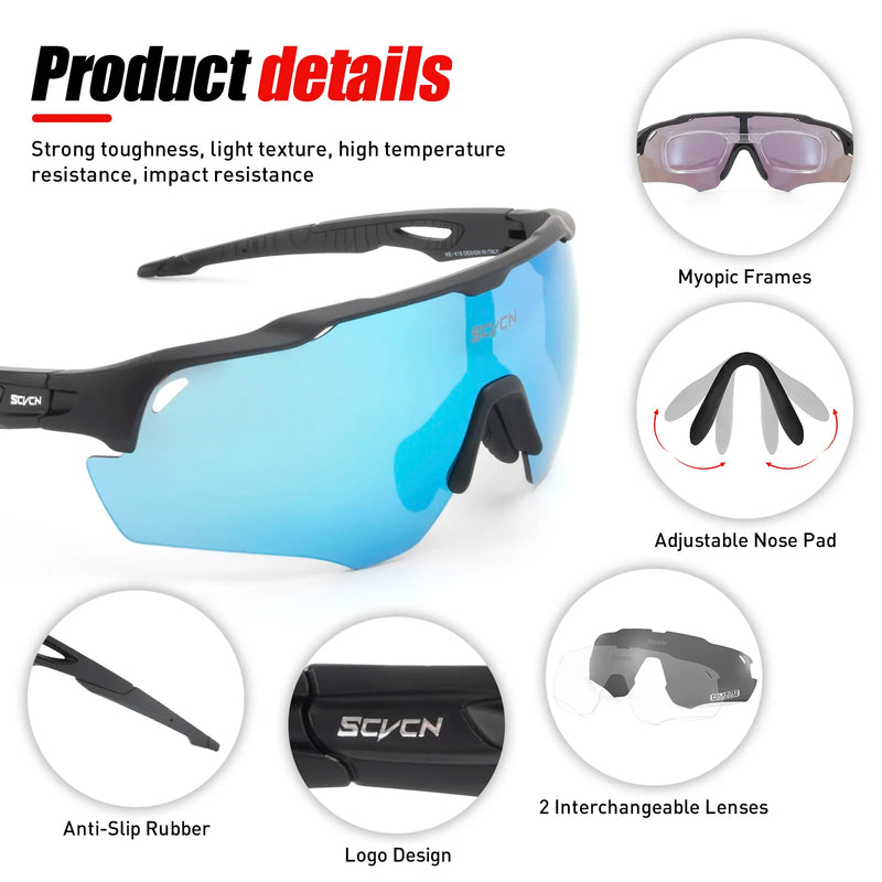 Óculos Ciclismo Fotocromático Proteção UV400