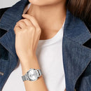 Relógio de Quartzo Feminino e Conjunto de Pulseira e Colar de Cristal para Presentear