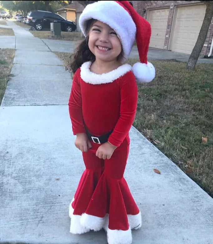 Conjunto Mamãe Noel Infantil Classico Fantasia Natal