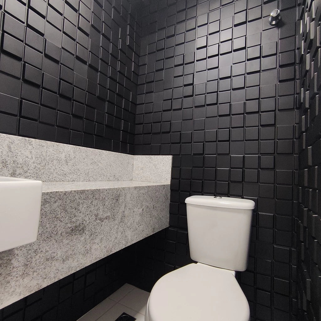 Kit Placas Decorativas Black 3D Revestimento Paredes e Tetos