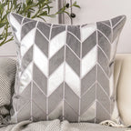 Capa de Almofada para Sofá e Cama Aveludada e Bordada - Almofadas Geométricas
