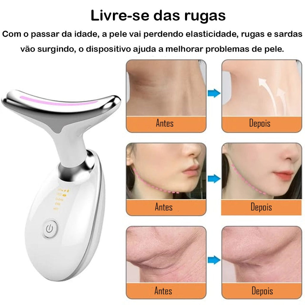 Massageador Facial com Fototerapia Anti-Rugas e Papadas