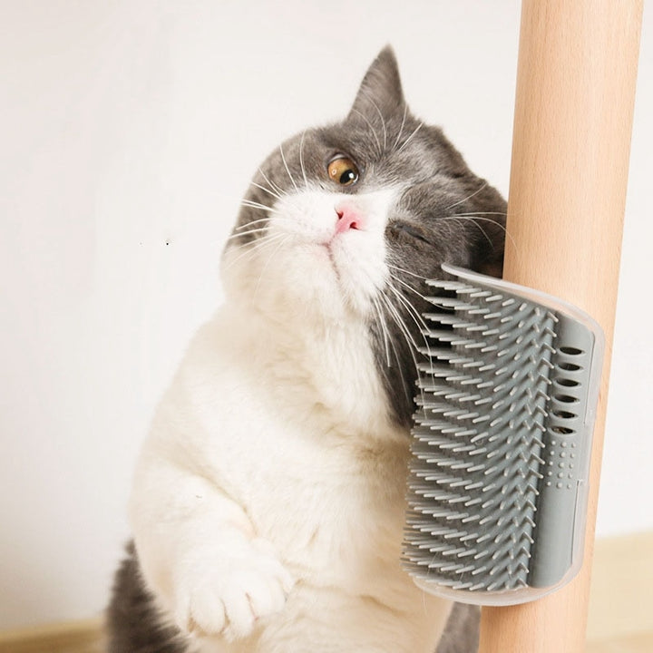 Escova Massageadora para Gatos de Parede Autolimpante Coçadora