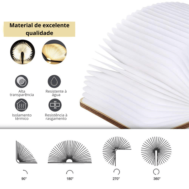 Luminária LED Livro Mágico - Noturna 3D