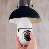 Lâmpada Câmera de Segurança Rotativa 360º com Wifi - Proteja sua Família