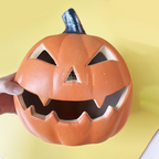 Rosto de Abóbora com LED - Decoração de Halloween