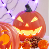 Rosto Abobora Halloween com LED - Decoração Halloween