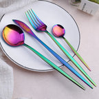Conjunto de Talheres em Aço Inoxidável Rainbow 24pcs - Elegance™