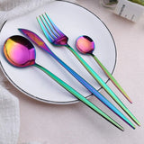 Conjunto de Talheres em Aço Inoxidável Rainbow 24pcs - Elegance™